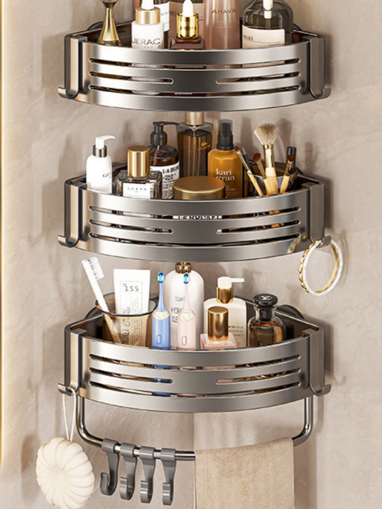 SJL2601G01 Heavy-Duty Corner Shower Caddy with Suction Cup