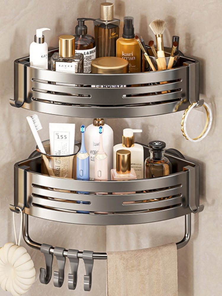 SJL2601G01 Heavy-Duty Corner Shower Caddy with Suction Cup