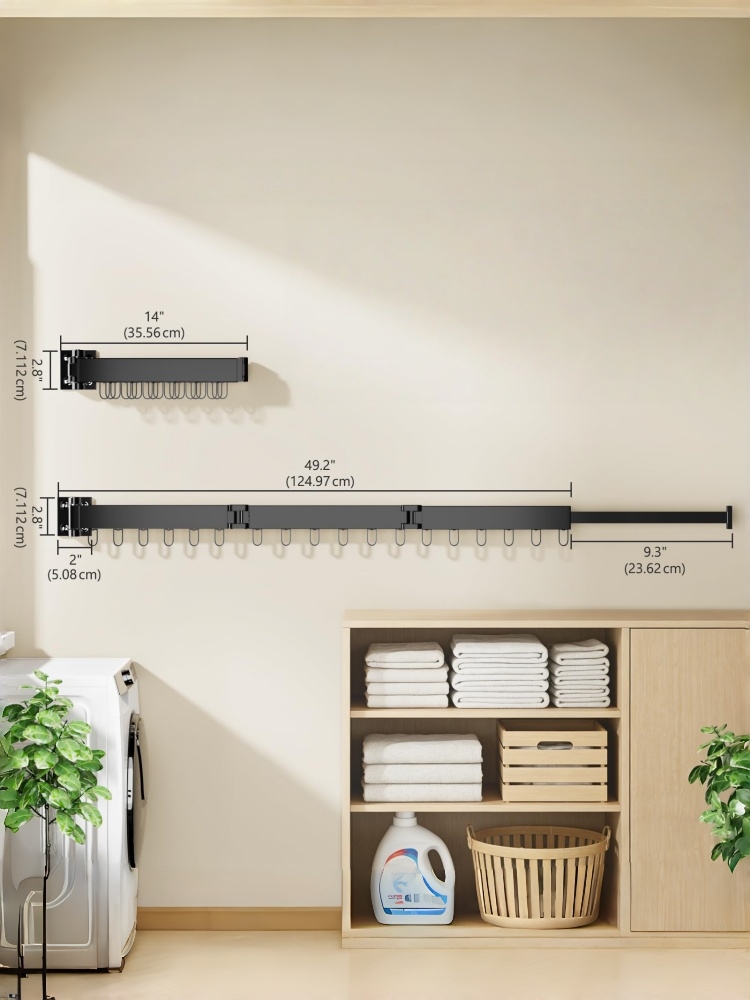 LYS2604B01 Folding Clothes Drying Rack with 360°Rotating Windproof Hook 