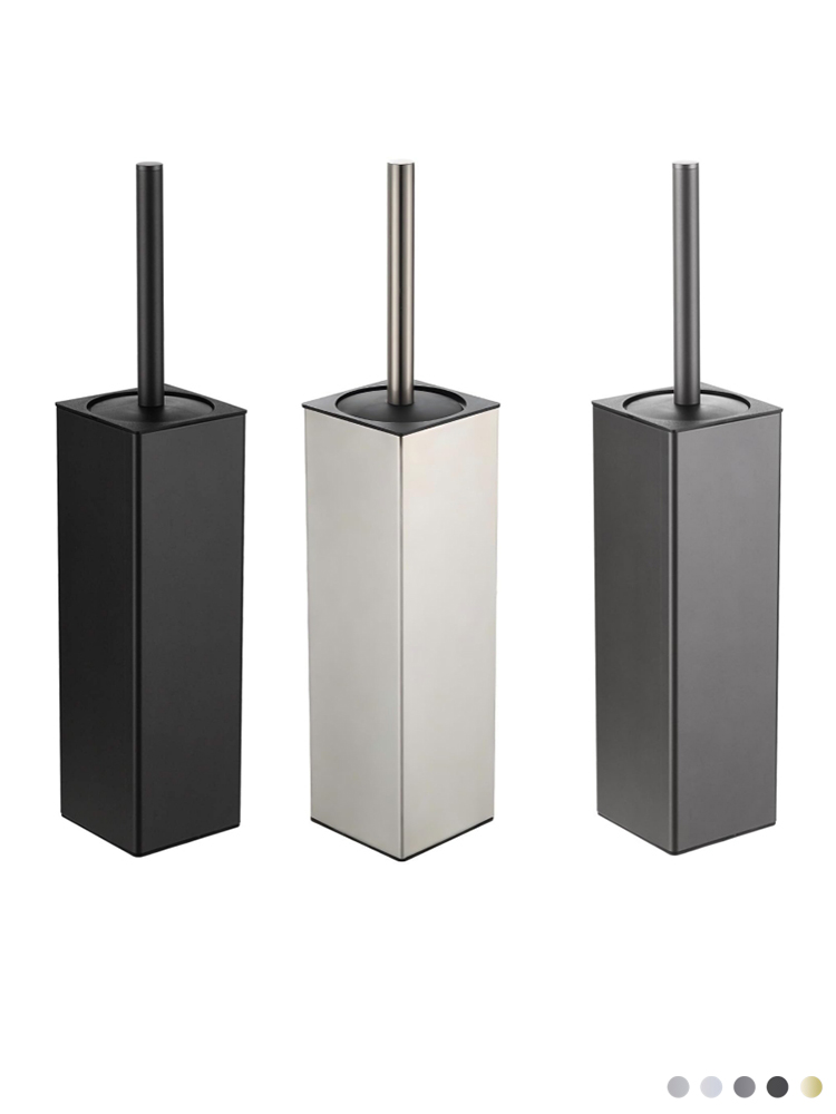 MTS2603B01 Square Free-Standing Stainless Steel Toilet Brush Holder with Lid