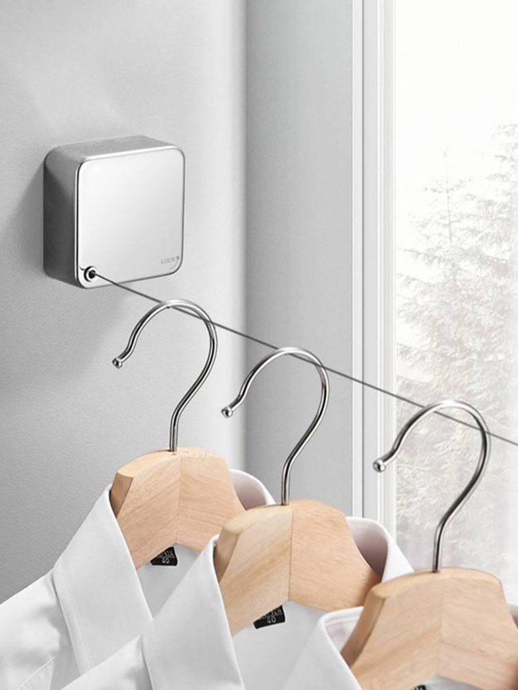 LYS2606SS01 Wall Mounted Retractable Clothesline for Indoor & Outdoor Use