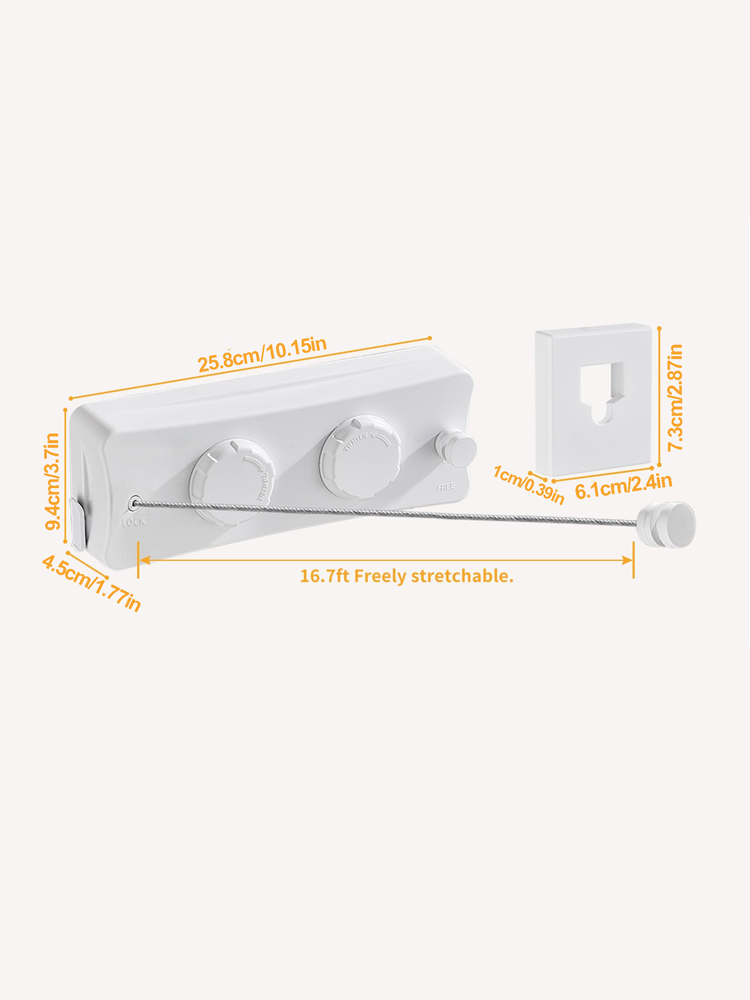 LYS2620W01 Heavy Duty Retractable Clothesline 16.7 Ft