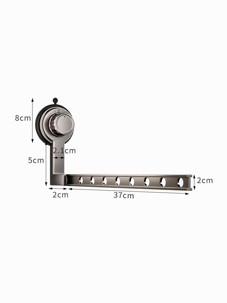 LYS2627G01 Wall Mounted Suction Cup Portable Foldable Clothes Hanger 