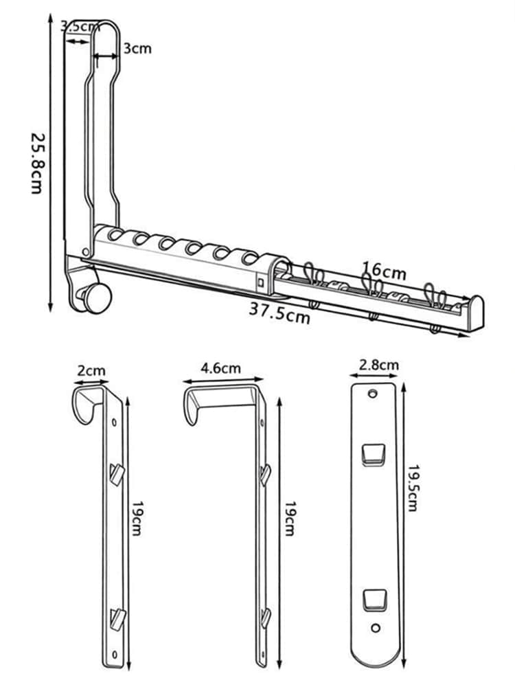 LYS2637G01 Foldable Over-the-Door Hanger