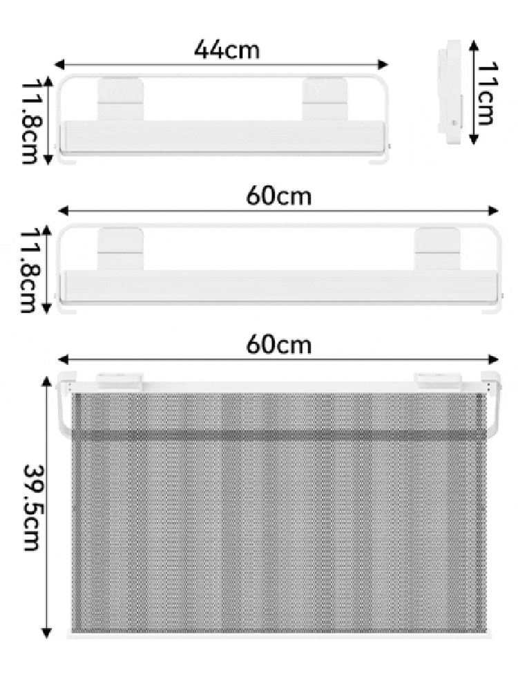 LYS2643W01 Suction Cup Multifunction Foldable Drying Rack with Storage Shelf and Bar
