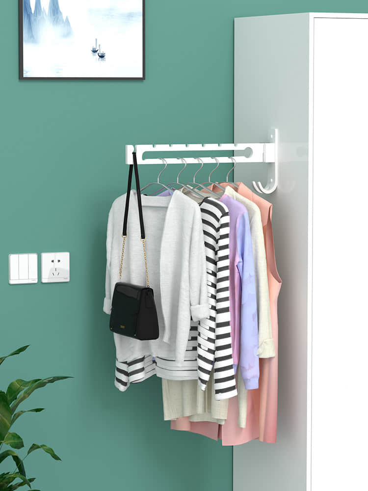 LYS2644W01 Wall Mounted Foldable Clothes Hanger Rack for Laundry Room Bathroom