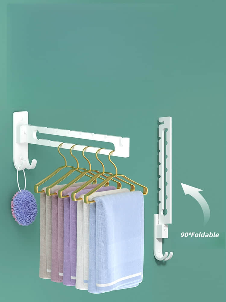 LYS2644W01 Wall Mounted Foldable Clothes Hanger Rack for Laundry Room Bathroom