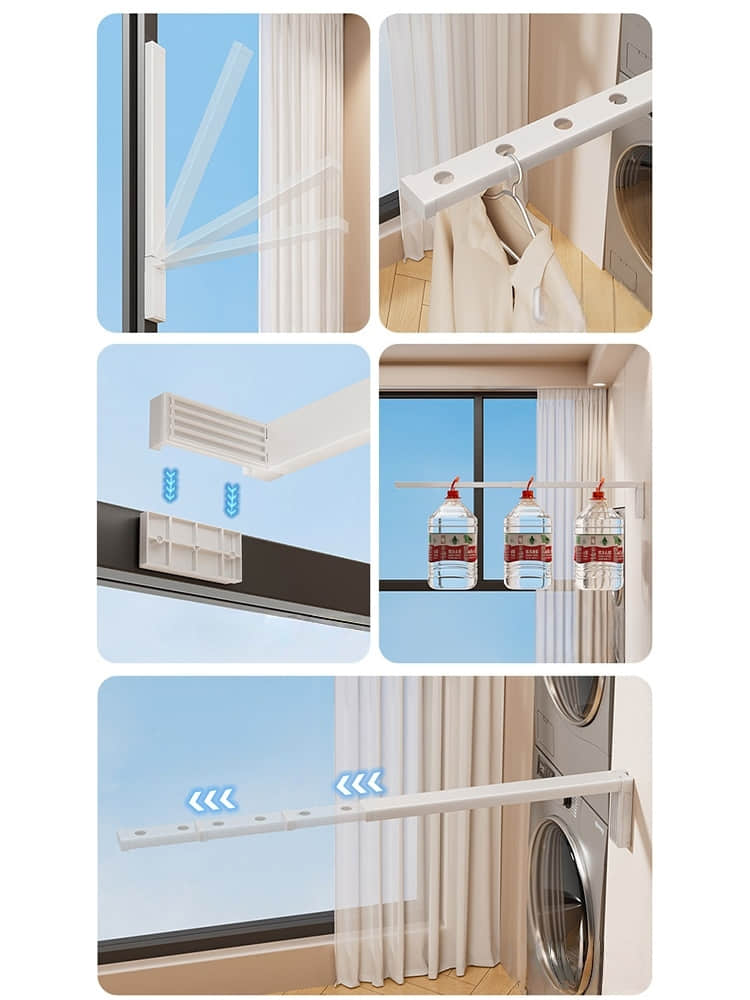 LYS2645W01 Foldable Window Clothes Drying Rack for Small Apartments