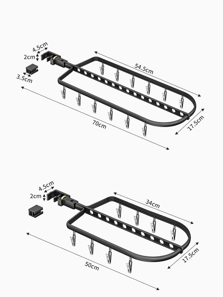 LYS2647B01 Space-Saving Adjustable Hanging Rack for Balcony Window & Laundry Room
