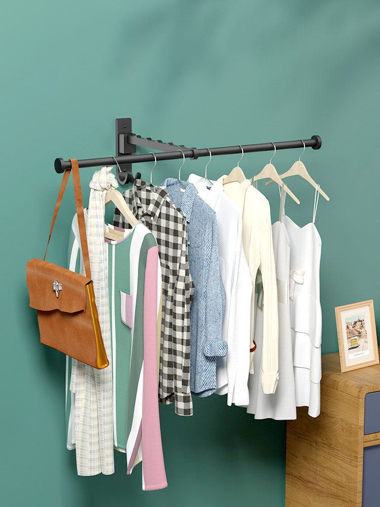 LYS2648B01 Wall Mounted Sliding Clothes Rack for Small Spaces