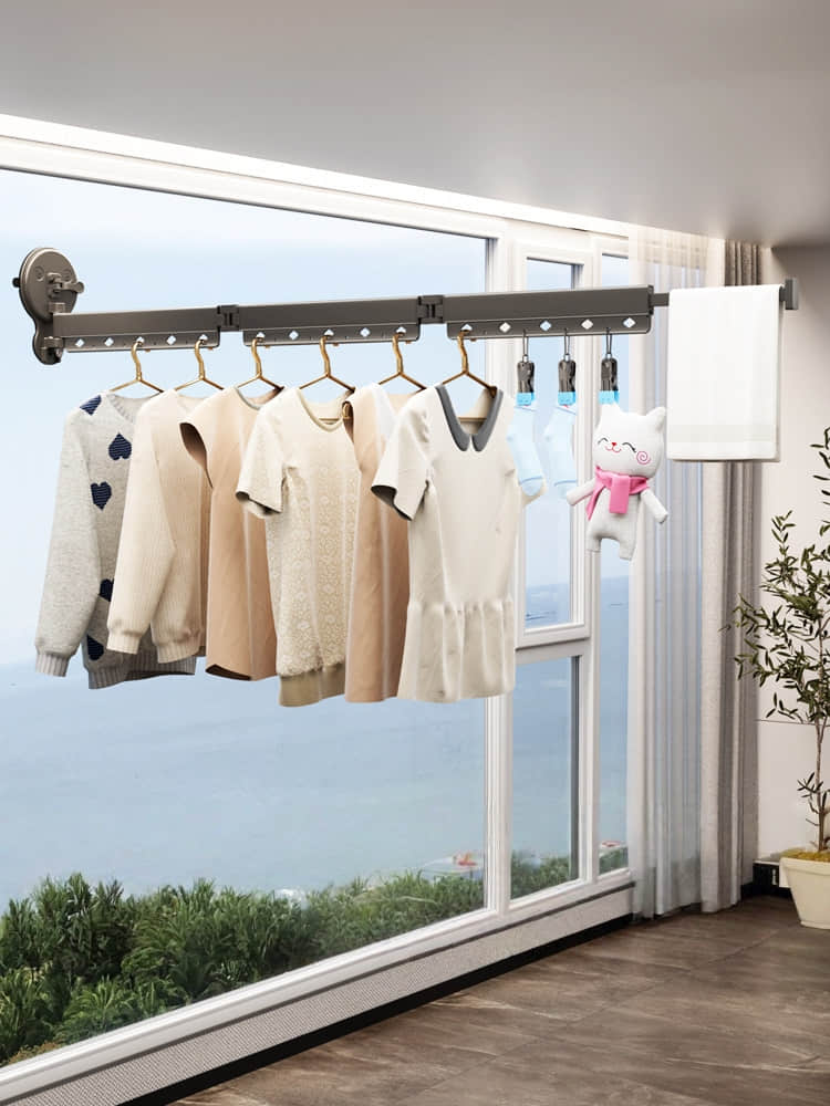 LYS2651G01 Suction Cup Durable Aluminum Laundry Rack – Indoor & Outdoor Use