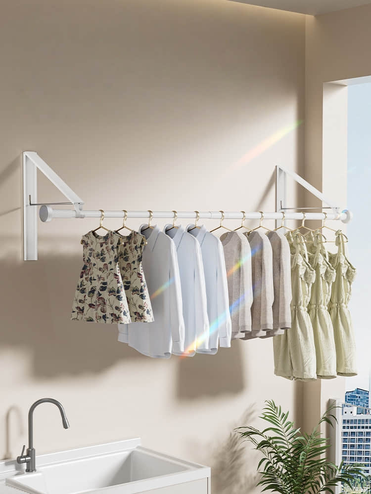  LYS2653W01  Wall Mounted Retractable Clothes Drying Rack – Space Saving Foldable Laundry Solution