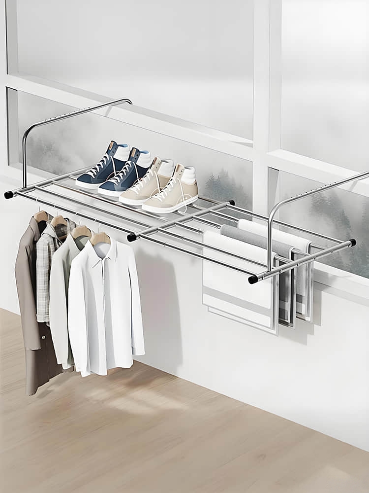 LYS2654SS01 Portable Clothes Drying Rack for Balcony Railings & Windowsill
