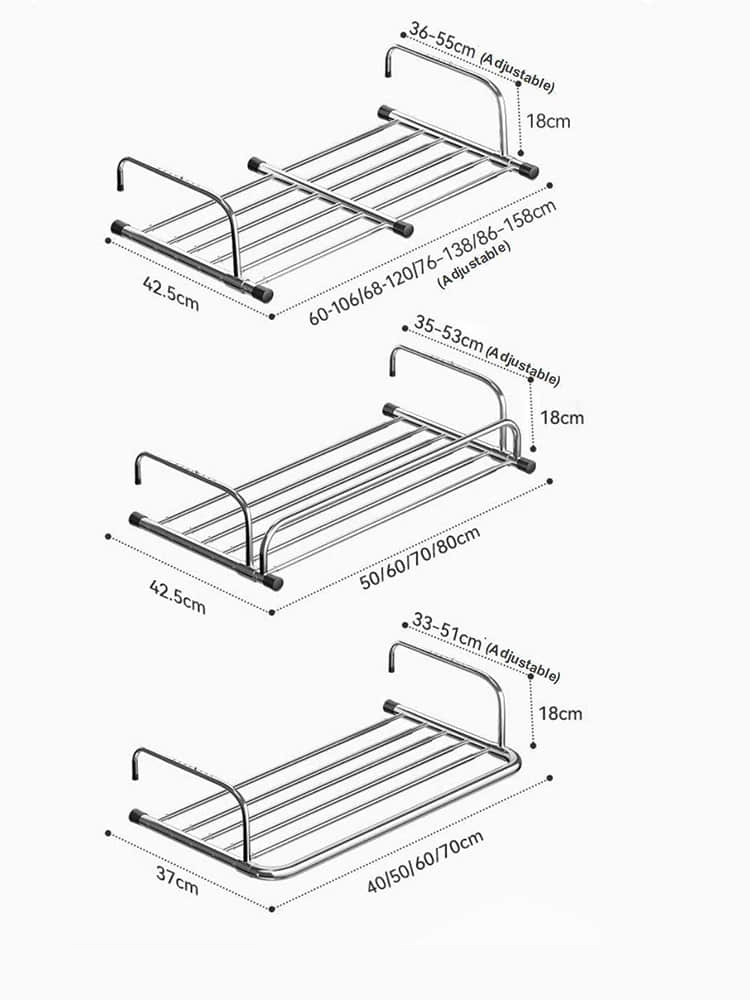 LYS2654SS01 Portable Clothes Drying Rack for Balcony Railings & Windowsill