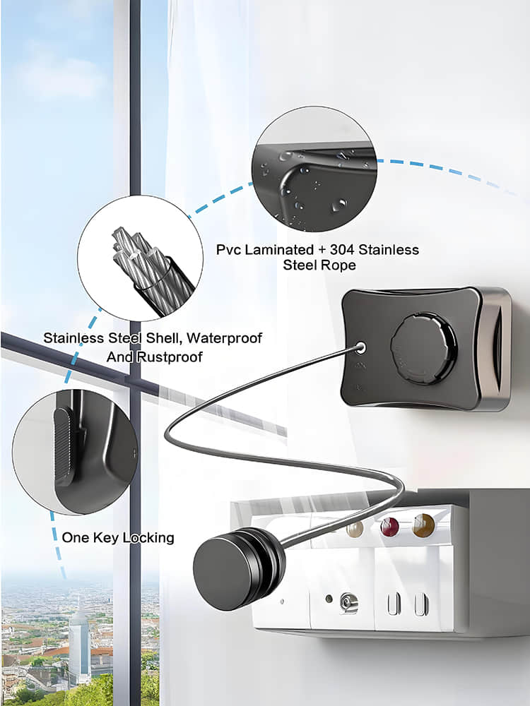 LYS2655G01 Wall Mounted Space Saving Laundry Drying Rack with Anti-Sag Locking System