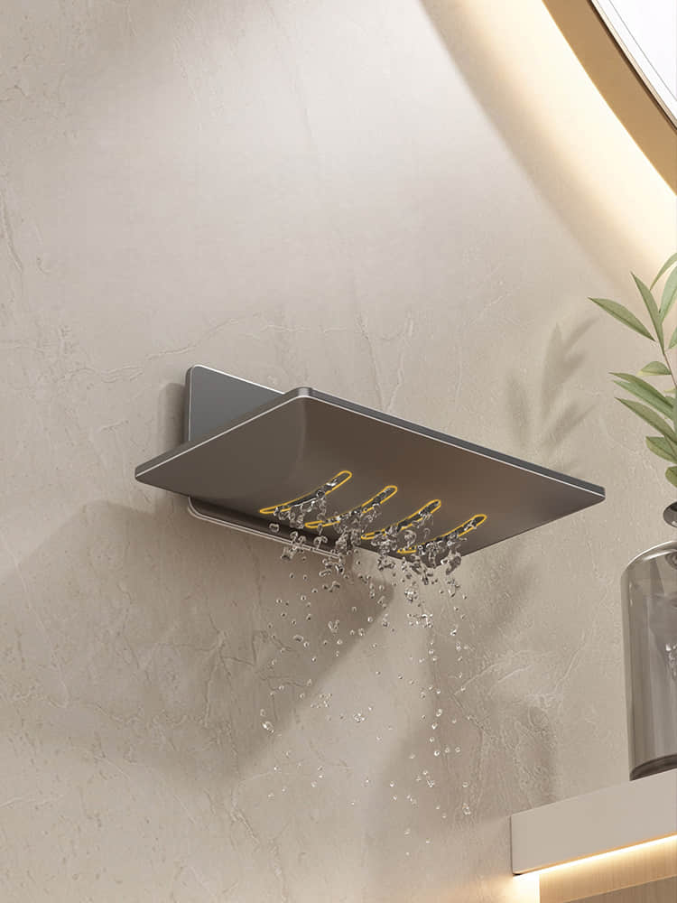 YSZWJ2607G01 Non-Drill Bathroom Soap Holder Draining Soap Storage Shelf