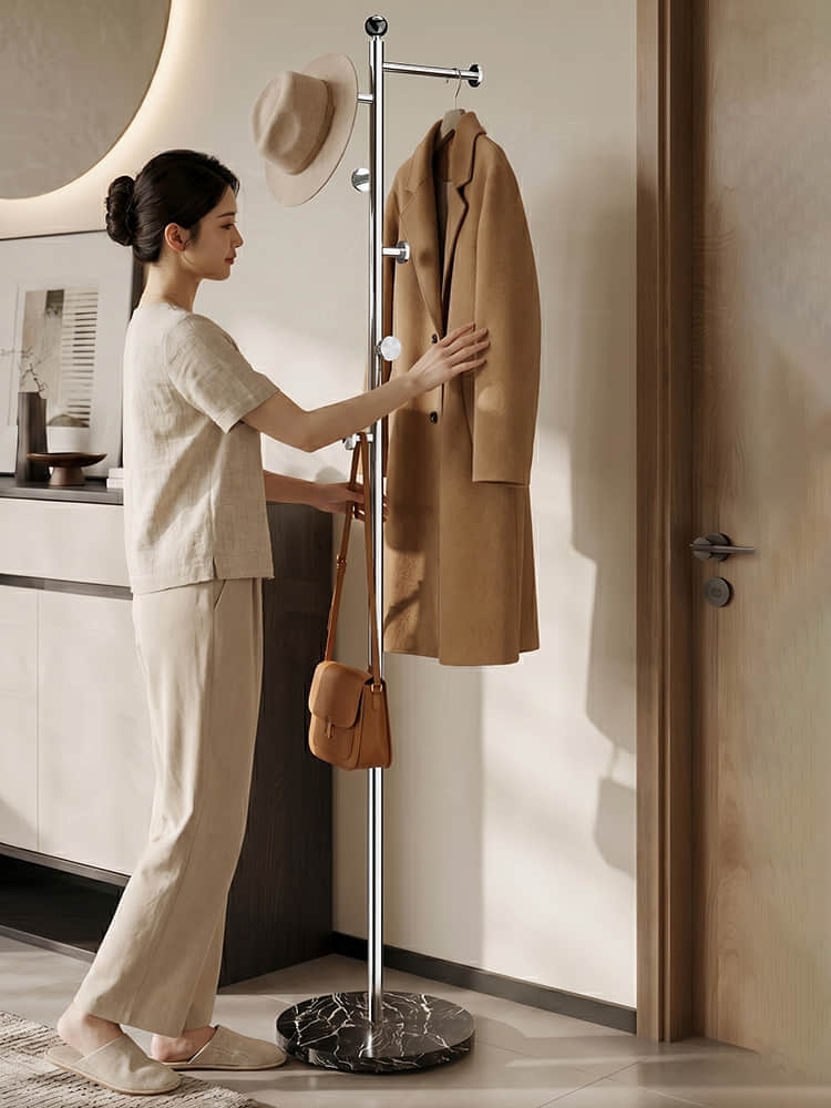 PJ2604C01 Freestanding Stainless Steel Coat Rack 	