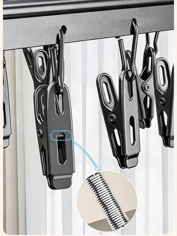 PJ2606G01 Aluminum Sock Drying Rack with Wind-Proof Clips